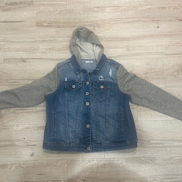 Lot18 hooded jean jacket-12 - Picture 2 of 11